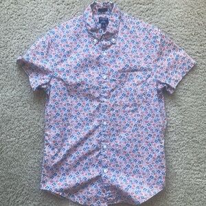 J Crew Flex Washed Floral short sleeve button down shirt